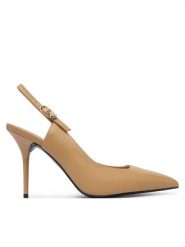 LOVE MOSCHINO Szpilki JA10149G1PIA0104 Brązowy. Brązowe szpilki Love Moschino, bez wzorów, ze skóry, bez obcasa. Za 854.99 zł.