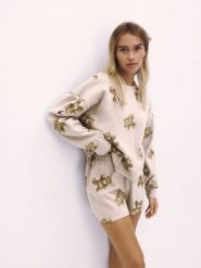 Dwuczęściowa piżama z bawełny - beżowy. Brązowe piżamy damskie Reserved, l, bez wzorów, z bawełny, bez ramiączek. W wyprzedaży za 69.99 zł.