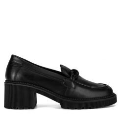 Półbuty Lasocki. Czarne półbuty damskie Lasocki, bez wzorów, bez obcasa, na obcasie. Za 249.99 zł.