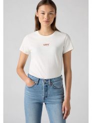 Levi's Koszulka w kolorze kremowym rozmiar: M. Brązowe bluzki damskie Levi's, m, bez wzorów, z bawełny, bez kołnierzyka. Za 88.64 zł.