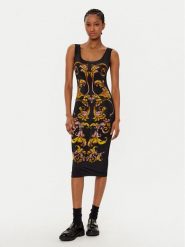 Versace Jeans Couture Sukienka codzienna 78HAO9P6 Czarny Slim Fit. Czarne sukienki damskie Versace Jeans Couture, na co dzień, bez wzorów, z jeansu, bez kołnierzyka, bez ramiączek, proste. Za 929.99 zł.