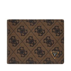 Portfel Guess. Brązowe portfele męskie Guess, z aplikacjami. Za 329.99 zł.