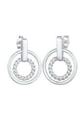 Elli Damskie kolczyki sztyfty okrągłe zakręcone w srebrze próby 925 Sterling Silver Kolczyki 1 ct. Szare kolczyki damskie Elli, srebrne, na sztyftcie. Za 223.99 zł.