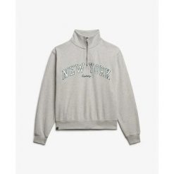 Bluza damska z zamkiem 1/2 Superdry Athletic Ess Applique. Szare bluzy bez kaptura damskie Superdry., l, z materiału. Za 276.45 zł.