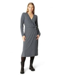 Ilse Jacobsen Sukienka "Elisa Harlekin" w kolorze niebieskim rozmiar: XXL. Niebieskie sukienki damskie Ilse Jacobsen, na imprezę, s, bez wzorów, z tkaniny, klasyczne, bez kołnierzyka, bez ramiączek, midi, kopertowe. Za 165.99 zł.