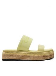 Calvin Klein Klapki Wedge Slide He HW0HW01966 Żółty. Żółte klapki damskie CALVIN KLEIN, bez wzorów, z materiału, bez obcasa. Za 319.99 zł.