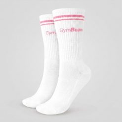 Skarpety unisex fitness 3/4 Crew. Czerwone skarpetki damskie GYMBEAM, bez wzorów, z bawełny. Za 17.90 zł.