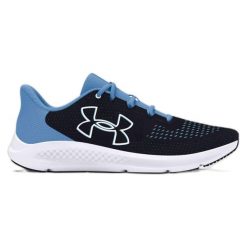 Buty do biegania damskie Under Armour Charged Pursuit 3 Big Logo. Czarne obuwie do biegania damskie Under Armour. Za 219.99 zł.
