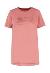 Koszulka damska z krótkim rękawem i napisem T-FELICJA. Czerwone t-shirty damskie Volcano, l, bez wzorów, z bawełny, bez kołnierzyka. Za 59.99 zł.