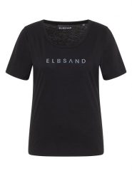 ELBSAND Koszulka "Loralie" w kolorze czarnym rozmiar: S. Czarne bluzki damskie ELBSAND, s, bez wzorów, bez kołnierzyka. Za 79.21 zł.