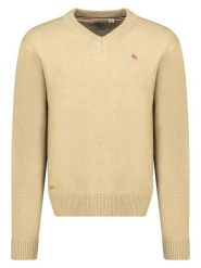 Geographical Norway Sweter "Froste" w kolorze kremowym rozmiar: M. Brązowe swetry męskie Geographical Norway, m, bez wzorów, bez kołnierzyka. Za 126.15 zł.