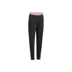 Spodnie kardio fitness 100 damskie. Czarne spodnie sportowe damskie DOMYOS, l, z elastanu, na fitness i siłownię. Za 69.99 zł.
