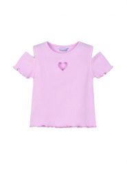 Mayoral T-Shirt 3005 Różowy Slim Fit. Czerwone koszulki dziewczęce Mayoral, bez wzorów, z bawełny, bez ramiączek. Za 49.99 zł.