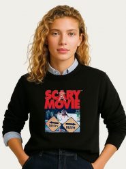 WOOOP Bluza "Scary Movie Official Safety vs Death" w kolorze czarnym rozmiar: XXL. Czarne bluzy bez kaptura damskie Wooop, xxl. Za 108.99 zł.