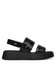 Liu Jo Sandały Amber 01 SA5187 TX055 Czarny. Czarne sandały damskie Liu Jo, bez wzorów, ze skóry, bez obcasa, na płaskiej podeszwie. Za 349.99 zł.