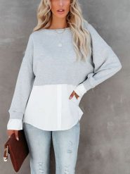 Milan Kiss Bluza w kolorze biało-szarym rozmiar: XL. Białe bluzy bez kaptura damskie Milan Kiss, xl. Za 127.35 zł.