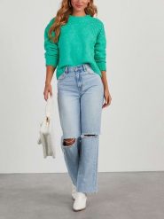 Milan Kiss Sweter w kolorze zielonym rozmiar: XL. Zielone swetry klasyczne damskie Milan Kiss, xl, bez kołnierzyka. Za 174.43 zł.