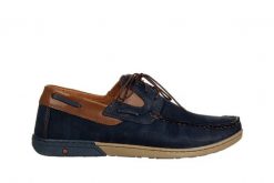 Półbuty Bayla-081 972 Juma Blue AX 081127, Granatowy, Skóra naturalna - 40. Niebieskie półbuty męskie Bayla, z nubiku, bez zapięcia. W wyprzedaży za 242.10 zł.