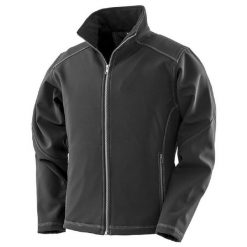 Damska Kurtka Softshell WorkGuard. Czarne kurtki softshell damskie RESULT, xl, z aplikacjami, z elastanu, bez kaptura. Za 160.99 zł.