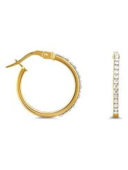 Revoni Złote kolczyki-kreole z kryształkami Swarovski rozmiar: onesize. Żółte kolczyki damskie Revoni, z kryształem, złote. Za 594.39 zł.