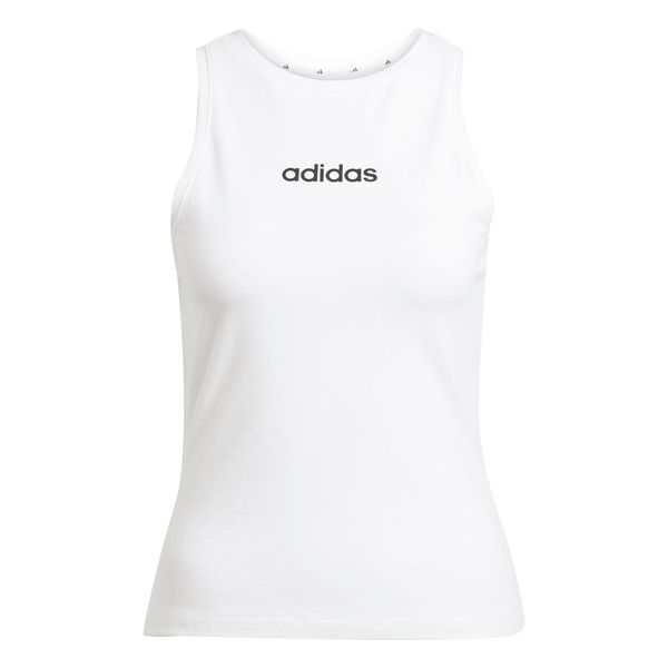 Adidas Sport W Lin Sj Tk Tank Top Damskie. Białe topy sportowe damskie Adidas, l, bez wzorów, z bawełny, bez ramiączek. Za 150.99 zł.