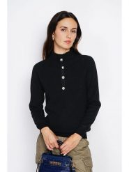 ASSUILI Kaszmirowy sweter w kolorze czarnym rozmiar: 36. Czarne golfy damskie Assuili, z kaszmiru, bez kołnierzyka. Za 130.99 zł.