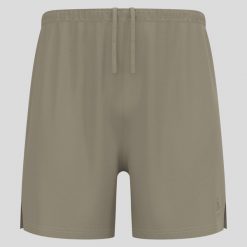 Spodenki męskie Odlo ESSENTIAL 6 INCH Short beżowe. Zielone szorty męskie Odlo, z materiału, bez kołnierzyka. Za 179.99 zł.