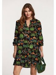 SHIWI Sukienka w kolorze czarno-zielonym rozmiar: XL. Czarne sukienki damskie SHIWI, na co dzień, xl, bez wzorów, z wiskozy, bez kołnierzyka, bez ramiączek, mini, proste. Za 167.67 zł.
