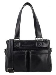 HIDE & STITCHES Skórzana torebka w kolorze czarnym - 27 x 18 x 10 cm rozmiar: onesize. Czarne torebki klasyczne damskie HIDE & STITCHES, bez wzorów, z materiału, bez dodatków. Za 252.99 zł.