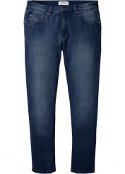 Dżinsy ze stretchem slim fit straight. Niebieskie jeansy męskie bonprix. Za 97.99 zł.