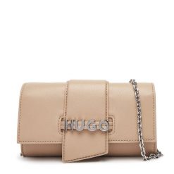 Torebka HUGO. Brązowe torebki klasyczne damskie Hugo, bez wzorów, wizytowe, bez kołnierzyka, bez ramiączek. Za 329.99 zł.