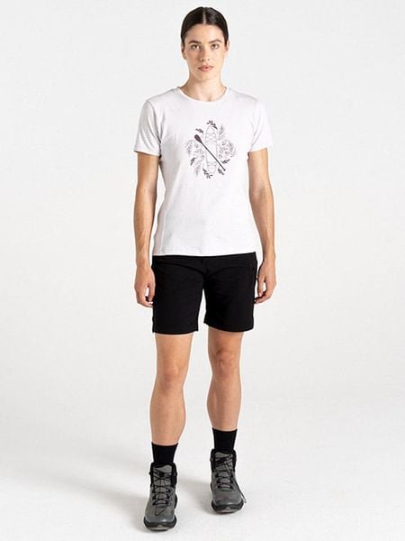 Dare 2b Koszulka funkcyjna "Tranquility III Tee" w kolorze białym rozmiar: 42. Białe bluzki sportowe damskie Dare 2b, z bawełny, bez kołnierzyka, bez ramiączek. Za 50.45 zł.