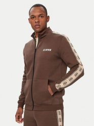 Guess Bluza Z2YQ10 KB3P2 Brązowy ciemny Regular Fit. Brązowe bluzy bez kaptura męskie Guess, l, z bawełny. Za 434.99 zł.