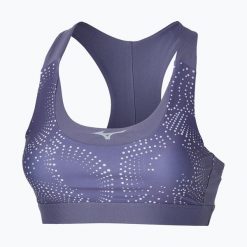 Biustonosz treningowy Mizuno Alpha Padded. Fioletowe biustonosze Mizuno, bez wzorów, z elastanu. Za 109.99 zł.