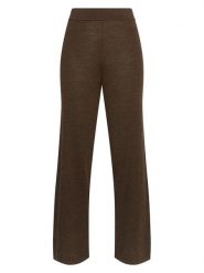 MOSS COPENHAGEN Wełniane spodnie "Nema" w kolorze ciemnobrązowym rozmiar: XS/S. Brązowe spodnie materiałowe damskie MOSS COPENHAGEN, bez wzorów, z materiału, z podwyższonym stanem. Za 239.86 zł.