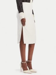 Elisabetta Franchi Spódnica ołówkowa GO-164-61E2-V250 Biały Regular Fit. Białe spódniczki damskie Elisabetta Franchi, bez wzorów, z syntetyku, ołówkowe. Za 1,069.00 zł.