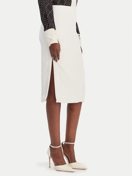 Elisabetta Franchi Spódnica ołówkowa GO-164-61E2-V250 Biały Regular Fit. Białe spódniczki damskie Elisabetta Franchi, bez wzorów, z syntetyku, ołówkowe. Za 1,069.00 zł.