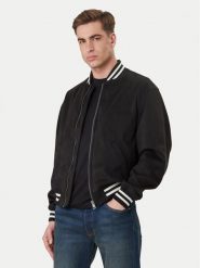 Guess Jeans Kurtka bomber M6RL0J WJ842 Czarny Regular Fit. Czarne kurtki męskie Guess Jeans, m, z aplikacjami, z jeansu, bez kaptura. Za 524.99 zł.