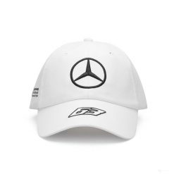 Czapka z daszkiem Mercedes-AMG Petronas F1 Team biała. Białe czapki męskie OEM, bez wzorów, z poliesteru, eleganckie. Za 81.43 zł.