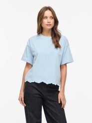 Vila Koszulka w kolorze błękitnym rozmiar: M. Niebieskie t-shirty damskie Vila, m, bez wzorów, bez kołnierzyka. Za 76.04 zł.