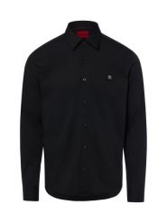HUGO koszula codzienna Mężczyźni Slim Fit Bawełna czarny, M. Czarne koszule męskie Hugo, m, z aplikacjami, z bawełny, bez kołnierzyka, bez ramiączek. Za 499.95 zł.