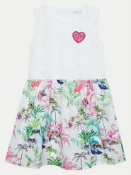 Guess Sukienka codzienna K4GK31 WG5N0 Biały Regular Fit. Białe sukienki dziewczęce Guess, z aplikacjami, z bawełny, bez ramiączek. Za 199.99 zł.