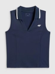 Koszulka top bez rękawów sportowa damska granatowa 4F M Granatowy. Niebieskie bluzki sportowe damskie 4f, m, bez wzorów, z elastanu, bez ramiączek. Za 79.99 zł.