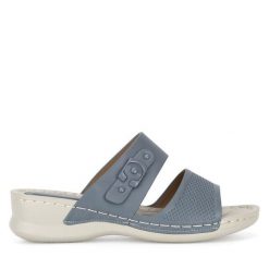 Klapki Clara Barson. Niebieskie klapki damskie Clara Barson, bez wzorów, bez obcasa. Za 44.99 zł.