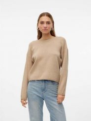Vero Moda Sweter "Gold" w kolorze beżowym rozmiar: L. Brązowe swetry klasyczne damskie Vero Moda, l, ze splotem, bez kołnierzyka. Za 66.00 zł.