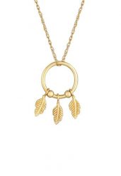 Elli Damski wisiorek pióro Boho Hippie Letni trend w pozłacanym srebrze próby 925 Sterling Silver Naszyjniki 1 ct. Szare naszyjniki damskie Elli, na co dzień, pozłacane. Za 118.99 zł.