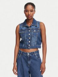 Guess Kamizelka W6YN06 D1344 Niebieski Regular Fit. Niebieskie kamizelki damskie Guess, s, z jeansu. Za 614.99 zł.
