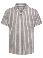 Sublevel Koszula - Regular fit - w kolorze biało-brązowym rozmiar: XL. Białe koszule męskie Sublevel, xl, bez wzorów, z bawełny, bez kołnierzyka, bez ramiączek. Za 116.45 zł.