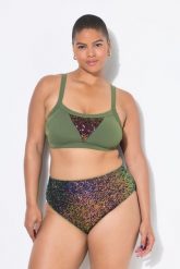 Damskie Figi od bikini wysoki stan cekiny. Zielone bikini damskie Ulla Popken, bez wzorów, plus size. Za 125.99 zł.
