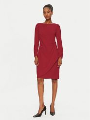 DKNY Sukienka koktajlowa DD4H1242 Czerwony Slim Fit. Czerwone sukienki damskie DKNY, bez wzorów, z syntetyku, wizytowe, bez kołnierzyka, bez ramiączek. Za 399.99 zł.